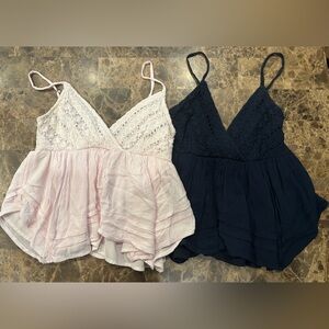 Hollister Pink Smocked Top